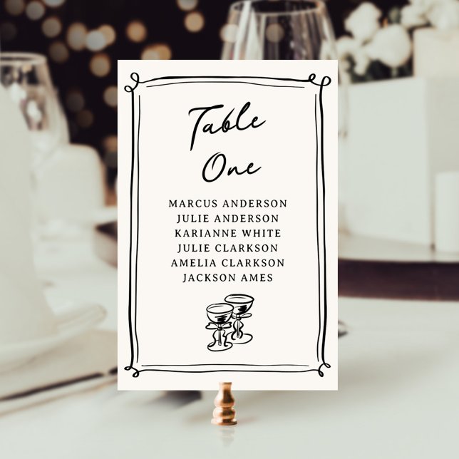 Numéro de table gribouillages dessinés à la main d (Créateur téléchargé)