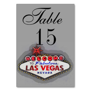 Numéro De Table Gris argenté de signe de Las Vegas