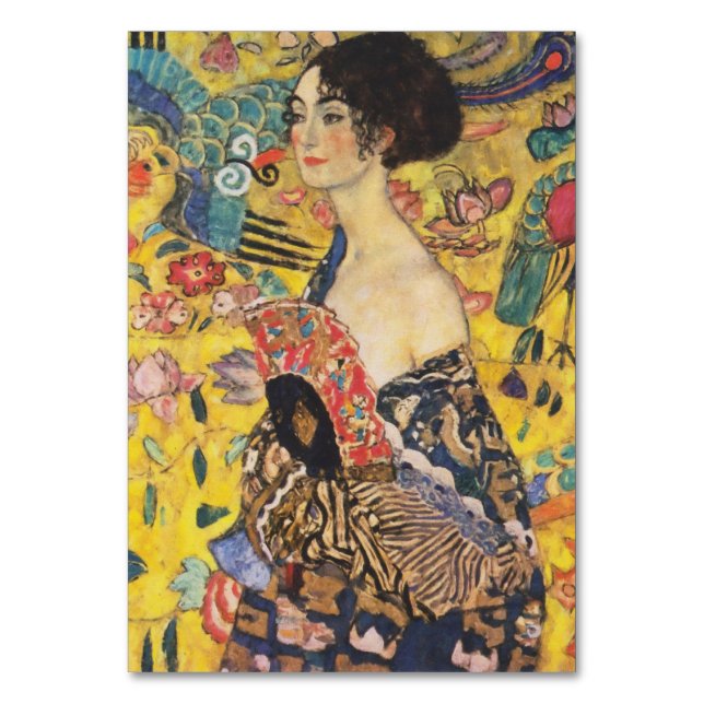 Numéro De Table Gustav Klimt Lady With Fan Art Nouveau Painting (Par défaut)