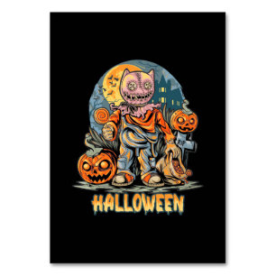 Numéro De Table Halloween Et Chat
