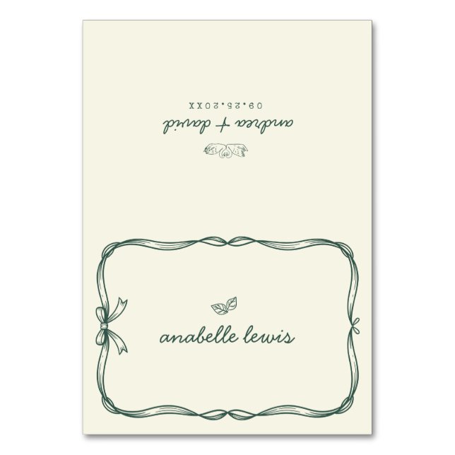 Numéro De Table Hand Drawn Editable Guest Name Wedding Place Card (Par défaut)