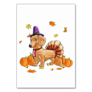 Numéro De Table Happy Thanksgiving Dachshund Turkey Costume T Fun