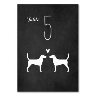 Numéro De Table Harrier Chien Silhouettes Réception de mariage