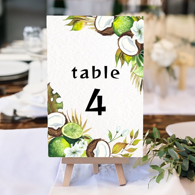 Numéro de table hawaïenne tropicale (Créateur téléchargé)