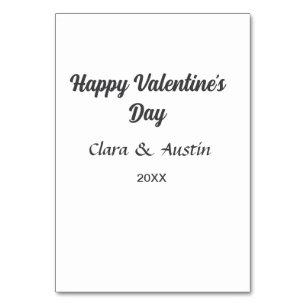 Numéro De Table Heureuse Sainte-Valentin ajouter nom date simple m