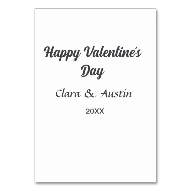 Numéro De Table Heureuse Sainte-Valentin ajouter nom date simple m (Par défaut)