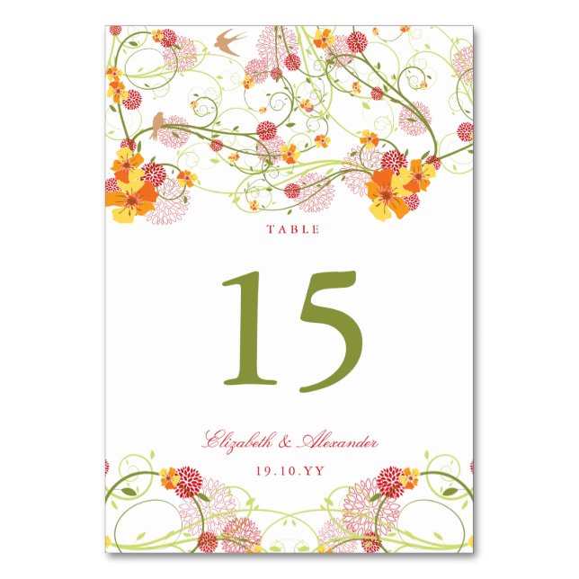 Numéro De Table Hibiscus Jaune Mariage Floral (Par défaut)