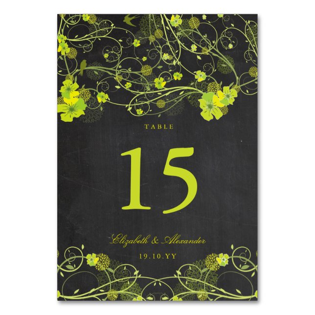 Numéro De Table Hibiscus vert hirondelle Mariage de tableau à basc (Par défaut)