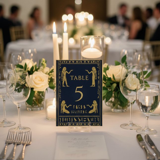 Numéro De Table Hiéroglyphes et pharaon égyptiens - modifiables (Egyptian Hieroglyphs & Pharaoh – Editable Table Number photo
)