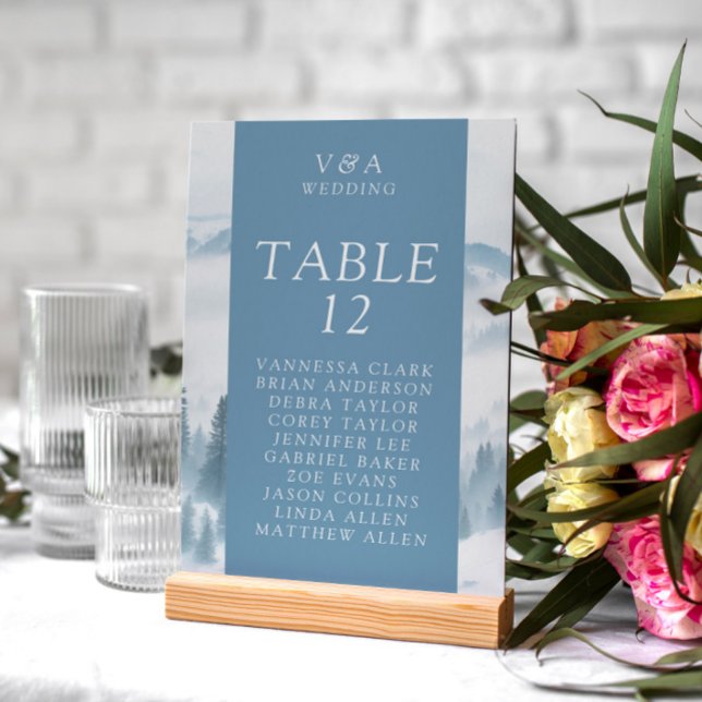 Numéro De Table Hiver Gris Mariage (Créateur téléchargé)