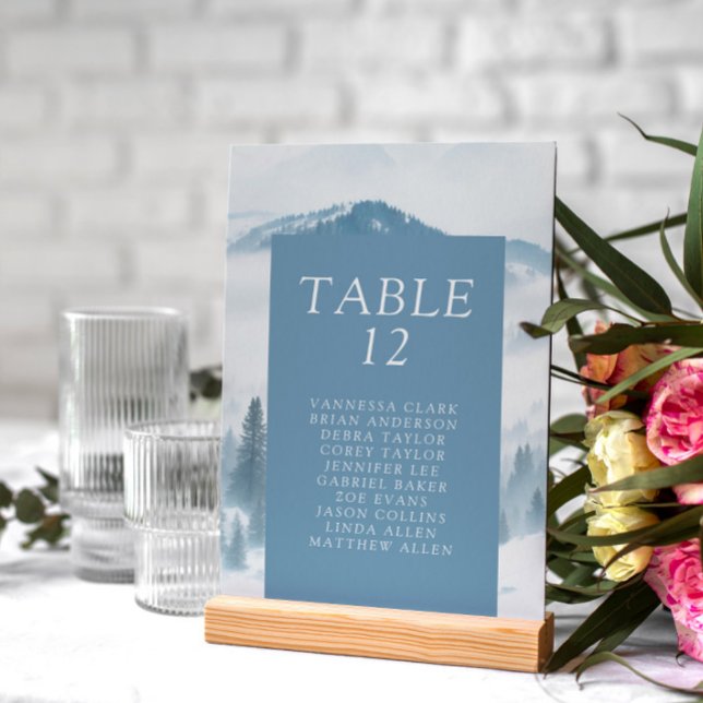 Numéro De Table Hiver Gris Mariage (Créateur téléchargé)
