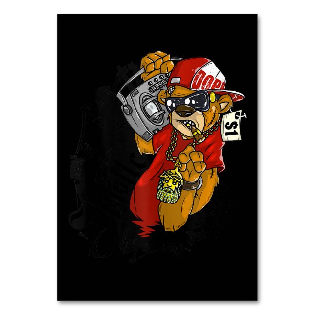 Numéro De Table Hustle Hip hop dur Teddy Bear Gangster Rap (Par défaut)