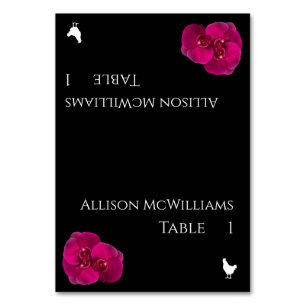 Numéro De Table Icône mariage-volaille-noir Fuchsia et blanc-blanc