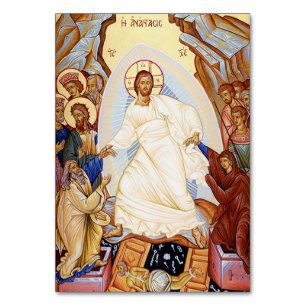 Numéro De Table Icône orthodoxe de l'Anastasis Résurrection