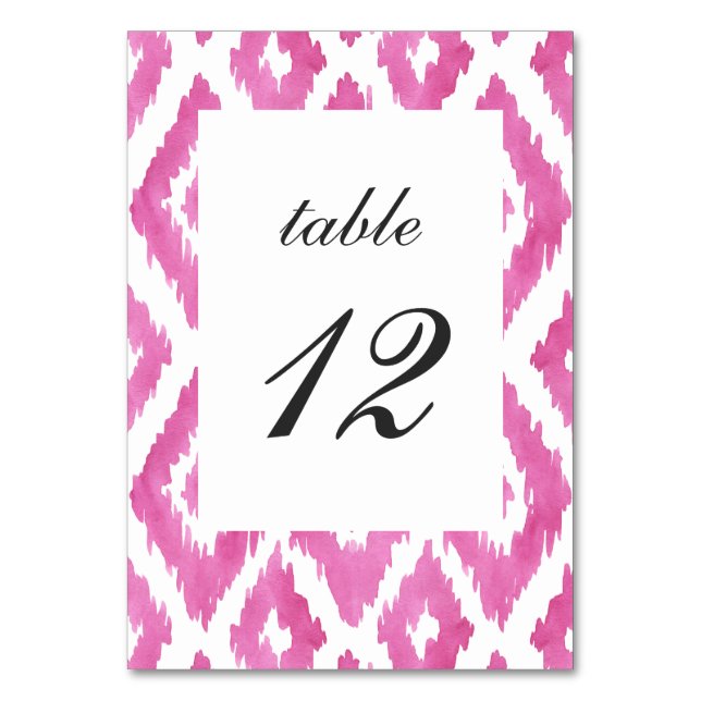 Numéro De Table Ikat rose (Par défaut)