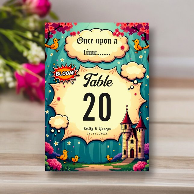 Numéro De Table Il Était Une Fois Woodland Castle Fairytale Mariag (Créateur téléchargé)