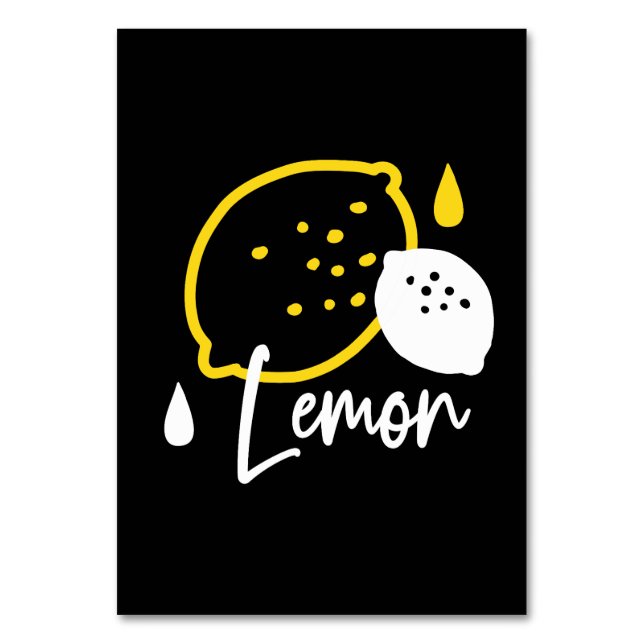 Numéro De Table Illustration Abstraite au citron - Art des agrumes (Par défaut)