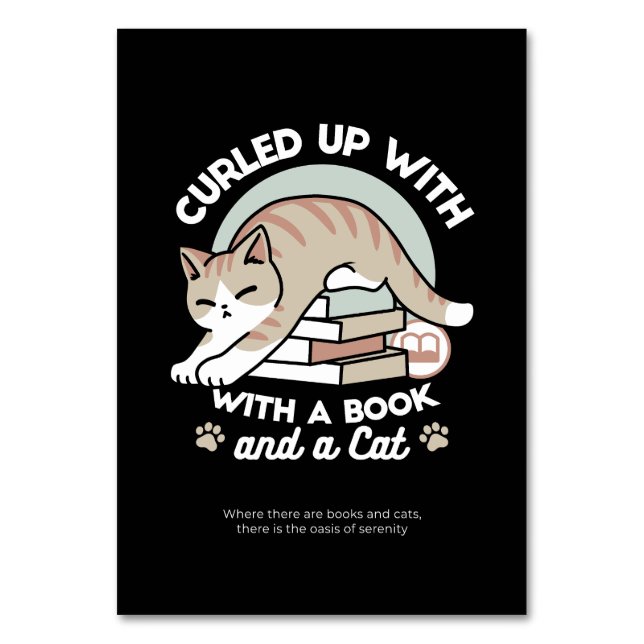 Numéro De Table Illustration de chat Lover - Curled Up & Cosy (Par défaut)