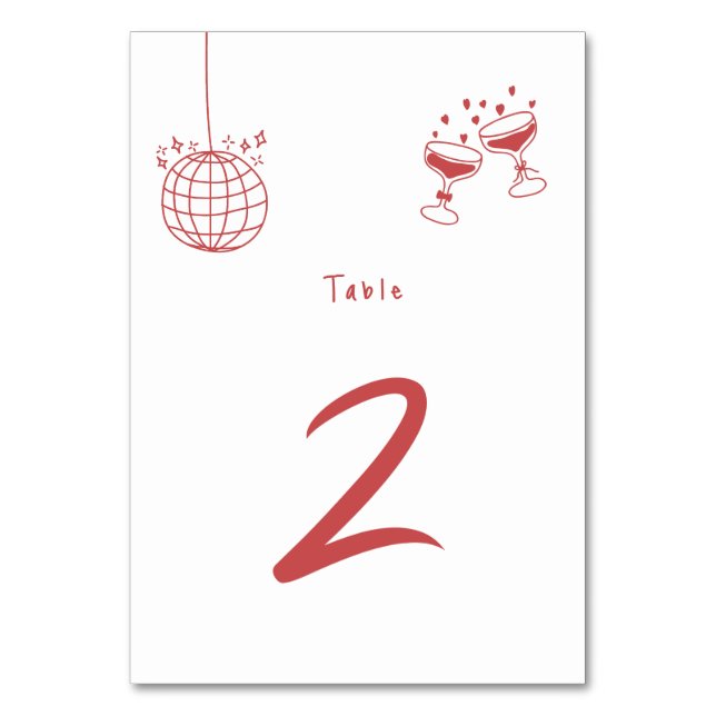 Numéro De Table Illustrations faites à la main Doodles Maroon Mari (Par défaut)