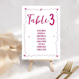 Numéro De Table Illustrations manuscrites Scribble Nom Mariage