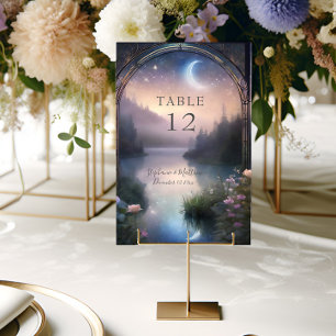 Numéro De Table Imaginaire Moonlit Lake Forest Rustic Floral Maria