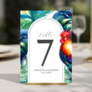 Numéro de table imprimable style Key West aquarell