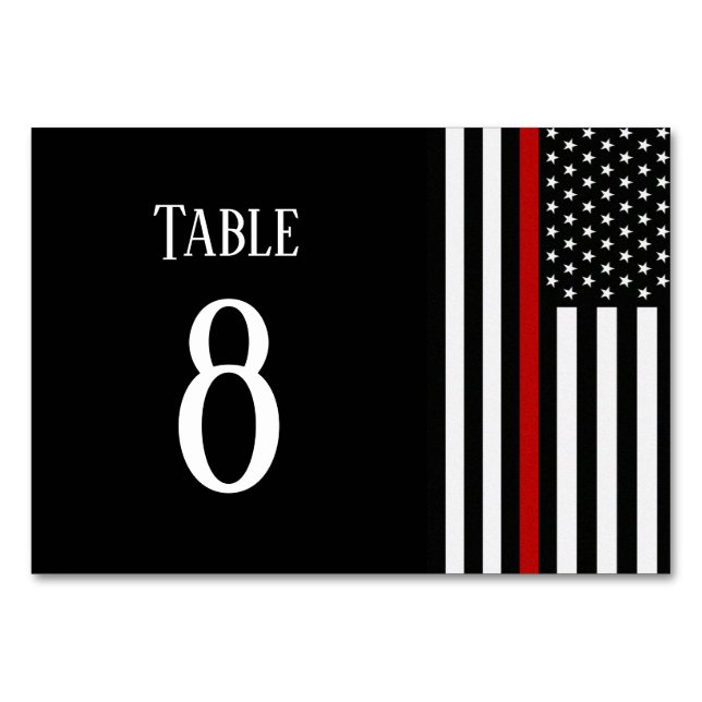 Numéro De Table Indicateur de ligne rouge mince (Devant)