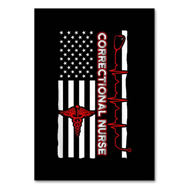 Numéro De Table Infirmière correctionnelle USA Drapeau Infirmière  (Par défaut)