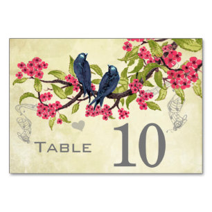 Numéro De Table Inséparable vintage rose Turquoise bleu vert