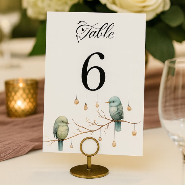 Numéro De Table Inséparables rustiques de bois Mariage romantique (Créateur téléchargé)