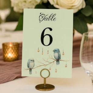 Numéro De Table Inséparables rustiques de bois Mariage romantique