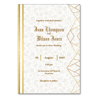 Numéro De Table Invitation pliée