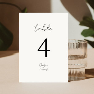 Numéro De Table Ivoire Chic B&W minimaliste Mariage