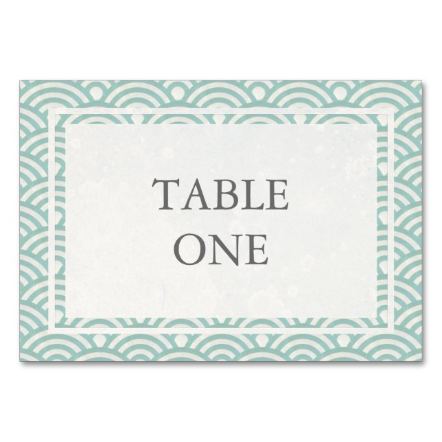 Numéro De Table Japonais Seigha Stylisé Waves Numéro de tableau (Devant)