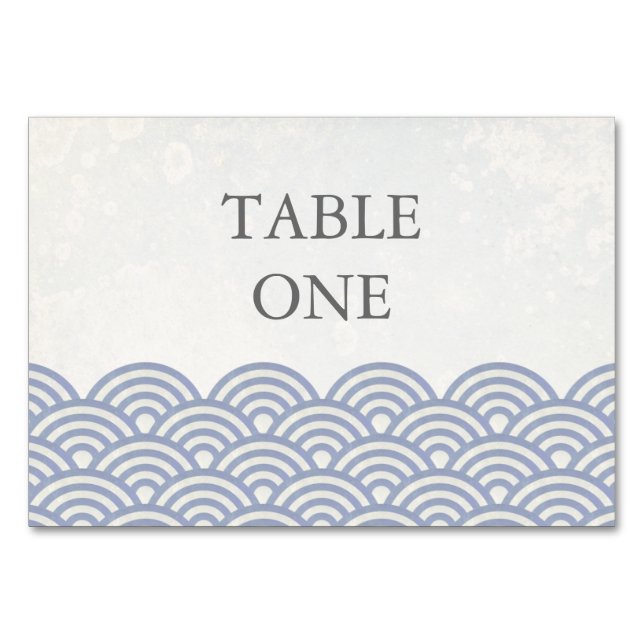 Numéro De Table Japonais Seigha Stylisé Waves Numéro de tableau (Devant)