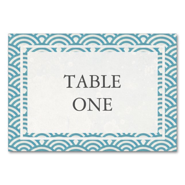 Numéro De Table Japonais Seigha Stylisé Waves Numéro de tableau (Devant)