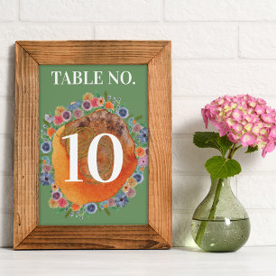 Numéro De Table Jardin Bohème Vert Mariage Fleur de Champ Boho