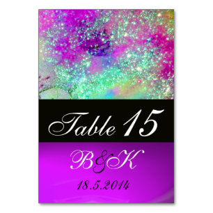 NUMÉRO DE TABLE JARDIN DES OMBRES PERDUES BLEU PURPLE ROSE FLORAL