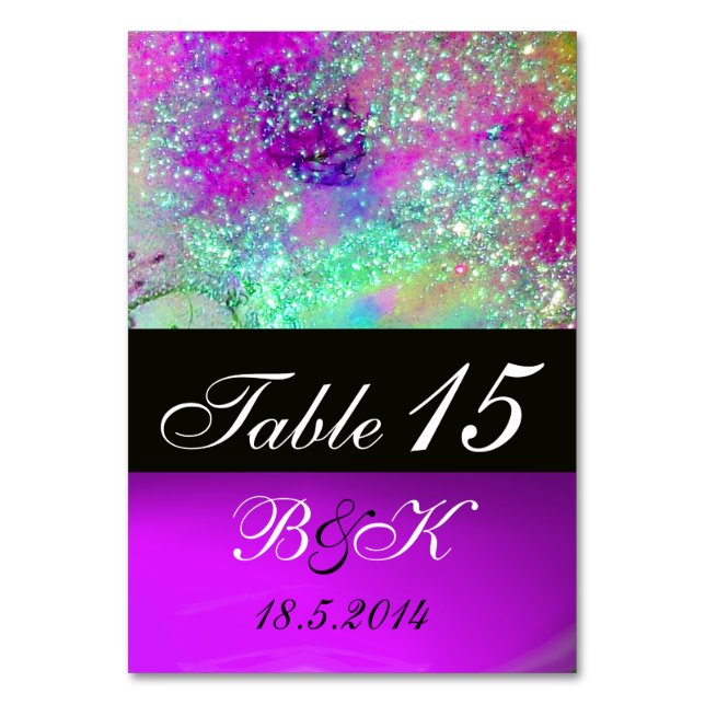 NUMÉRO DE TABLE JARDIN DES OMBRES PERDUES BLEU PURPLE ROSE FLORAL (Par défaut)