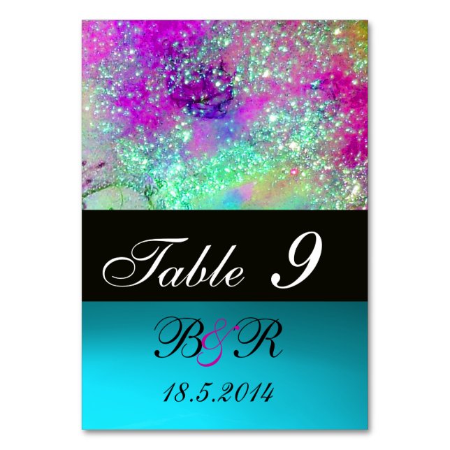 Numéro De Table JARDIN DES OMBRES PERDUES Pink Purple Blue Floral (Par défaut)