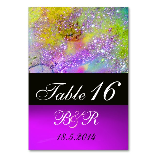 Numéro De Table JARDIN DES OMBRES PERDUES rose violet jaune (Dos)