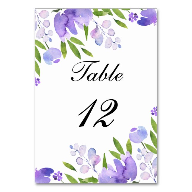 Numéro De Table Jardin d'été Aquarelle Mariage floral (Par défaut)
