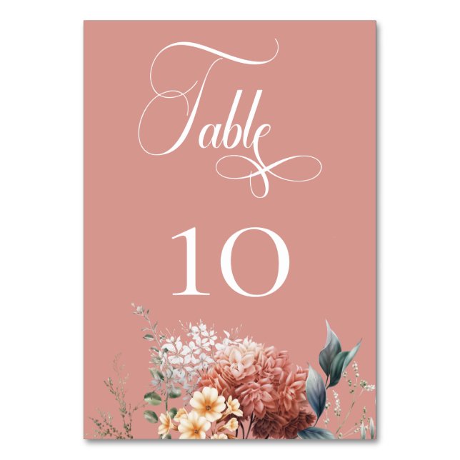 Numéro De Table Jardin rose romantique moderne Mariage floral (Par défaut)
