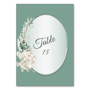 Numéro De Table Jasmine Floral Vert Géométrique Mariage Fête