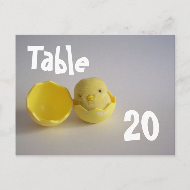 Numéro de table jaune Carte postale (Devant)