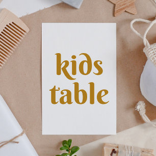 Numéro De Table Jaune moutarde simple mariage minimaliste enfants