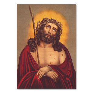 Numéro De Table Jésus est couronné d'une couronne d'épines