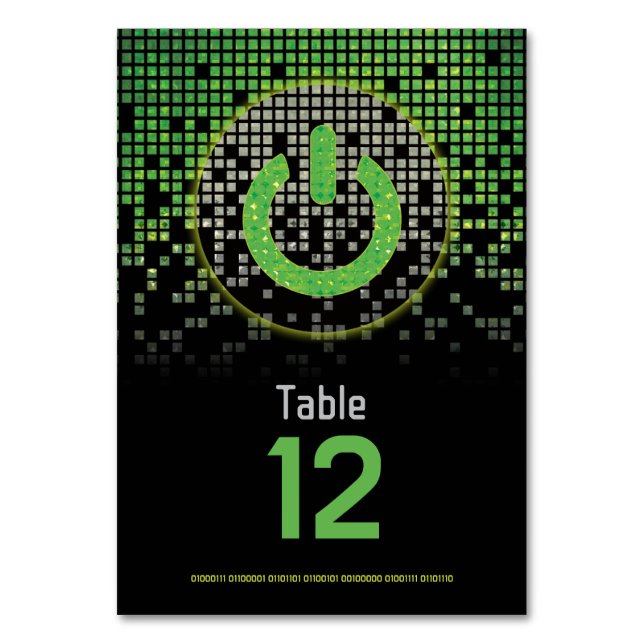 Numéro De Table Jeu vidéo noir vert Gamer Bar Mitzvah (Par défaut)