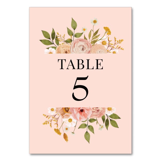 Numéro De Table Joli décor bohème fleuri mariage (Par défaut)