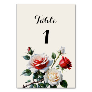 Numéro De Table Joli rose blanc rose rose rose mariage floral